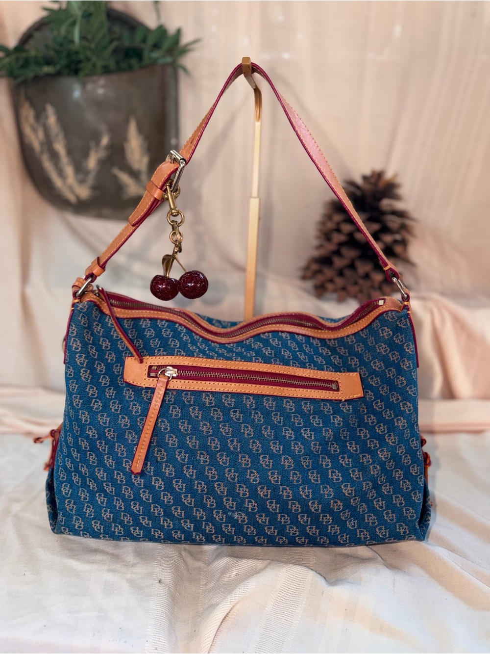 Dooney & Bourke Blue Monogram Shoulder Bag